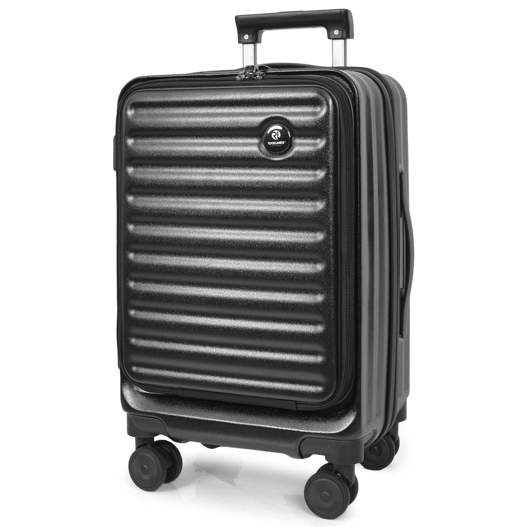 Four Wheel Suitcase Hard Shell Luggage Alaska Black