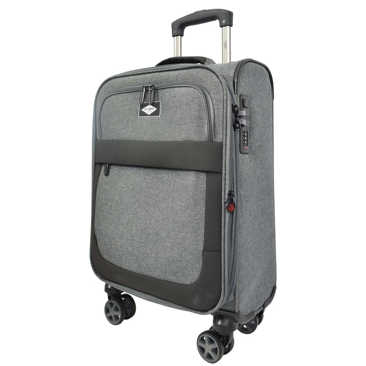 Soft Expandable Wheeled Luggage With Lock Nimbus Grey 13