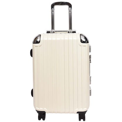 Four Wheel Suitcase Metal Frame Luggage Navigator Off White