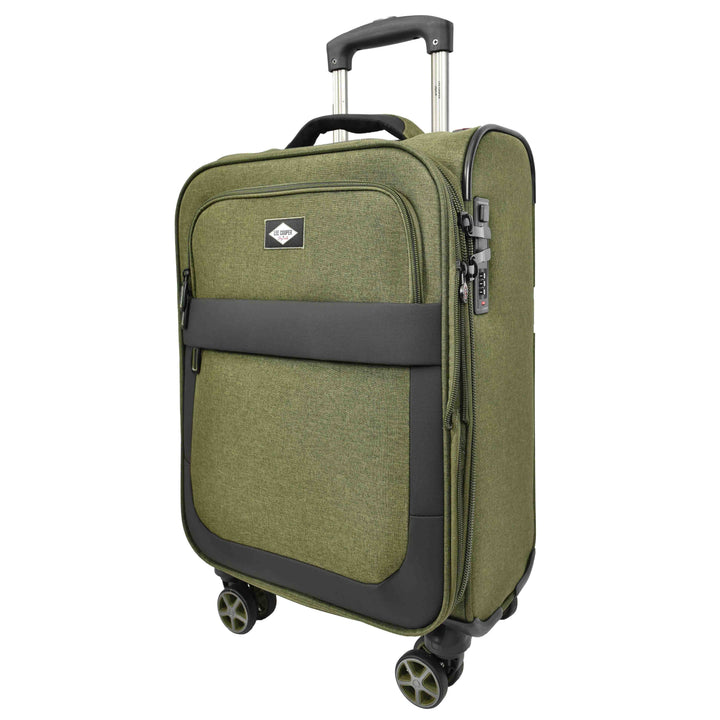 Soft Expandable Wheeled Luggage With Lock Nimbus Khaki 13