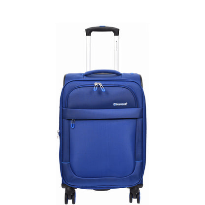 Soft Suitcase 8 Wheel Expandable Lightweight Orion Cabin Size Bags Navy