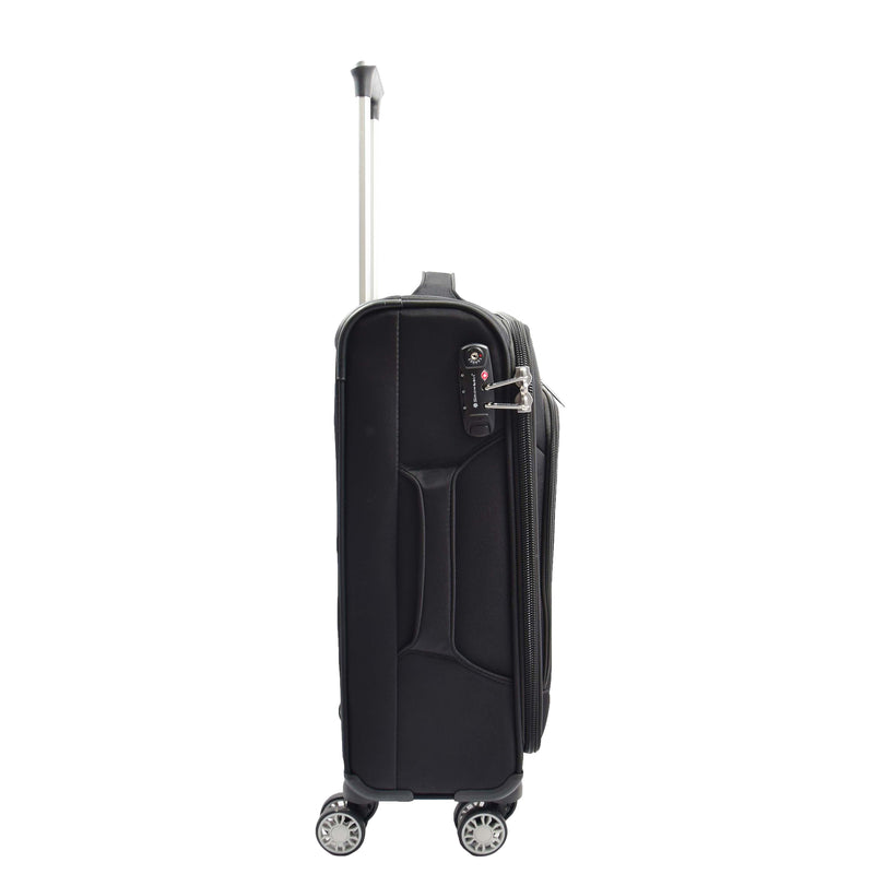 Four Wheel Suitcase Luggage TSA Soft Okayama Black  11
