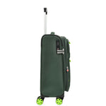 Soft Suitcase 8 Wheel Expandable Lightweight Orion Cabin Bags Green 3