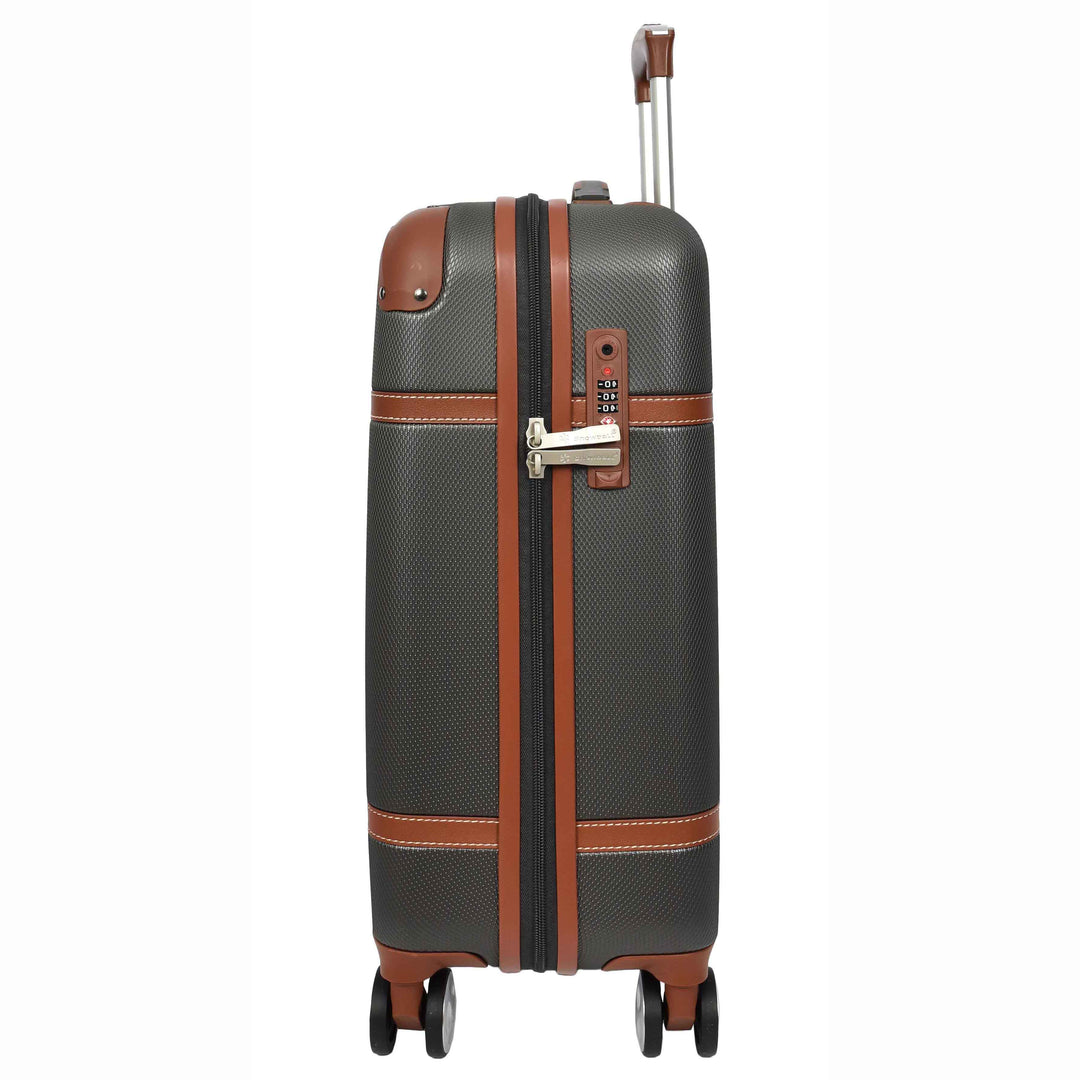 Four Wheel Suitcase Hard Shell Luggage Expandable Sizes Deluxe Grey 14