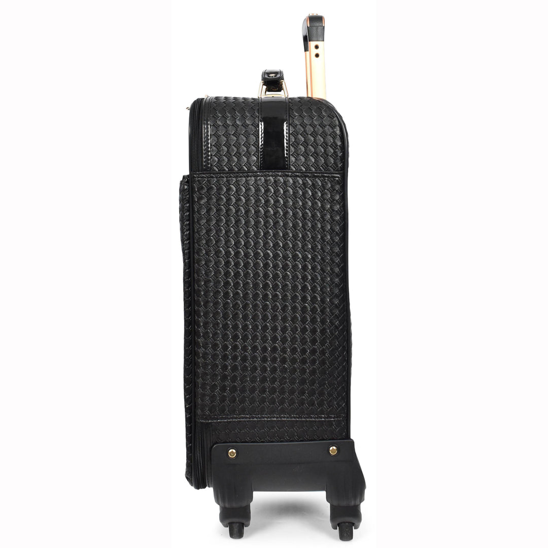 Premium Luggage Black Croc-Embossed Lightweight Spinner with Stabilizers Midnight 17