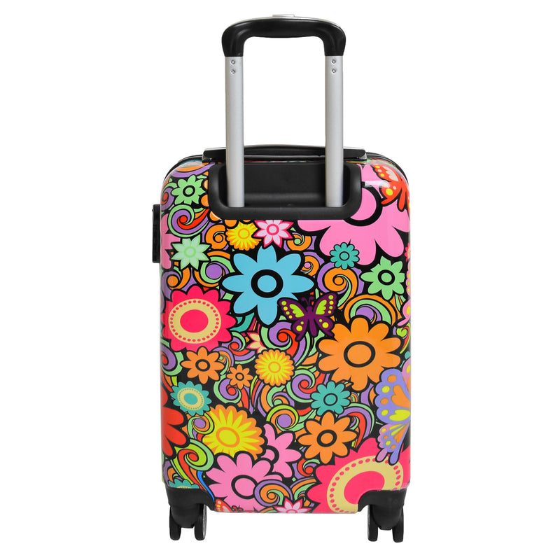 Four Wheel Suitcase Hard Shell Expandable Luggage Flower Print 15