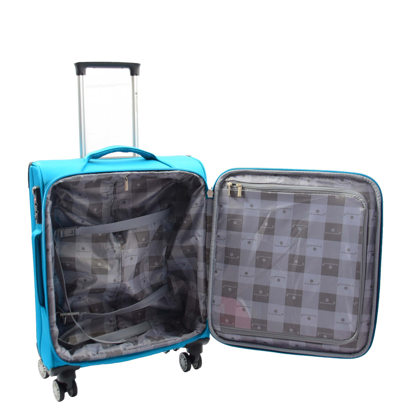 Four Wheel Suitcase Luggage TSA Soft Okayama Teal 13