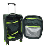 Soft Suitcase 8 Wheel Expandable Lightweight Orion Cabin Bags Green 4