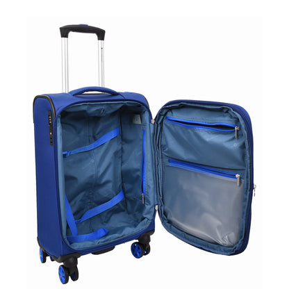 Navy Soft Suitcase 8 Wheel Spinner Expandable Luggage Quito 5