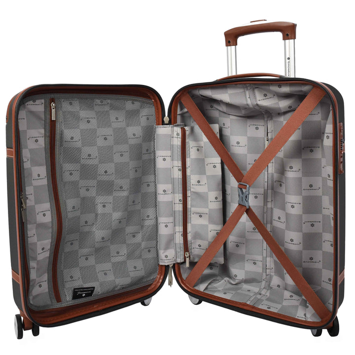 Four Wheel Suitcase Hard Shell Luggage Expandable Sizes Deluxe Grey 16