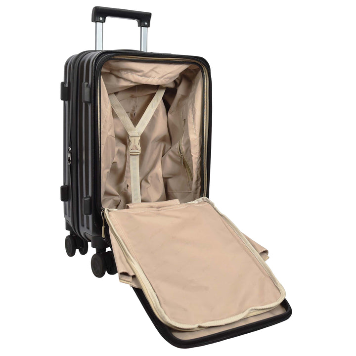 Four Wheel Suitcase Hard Shell Luggage Alaska Black