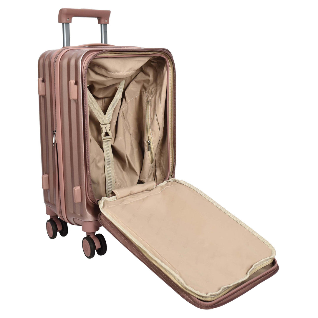 Four Wheel Suitcase Hard Shell Luggage Alaska Rose Gold