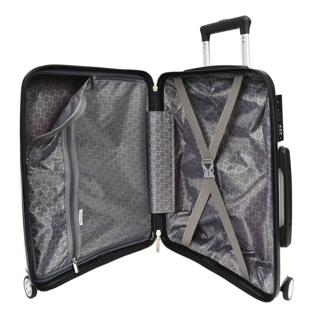 Hard Shell PP Luggage Set Wheeled Suitcases Skybourne White 18