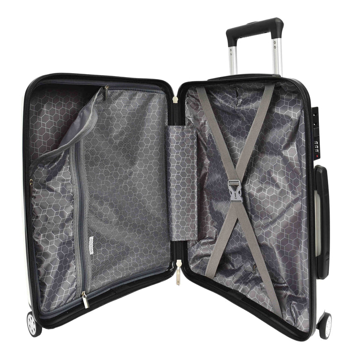 Hard Shell PP Luggage Set Wheeled Suitcases Skybourne White 18