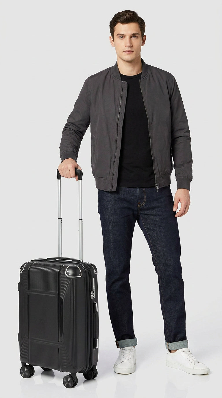 Expandable PP Hard Shell Luggage Suitcase with 360° Spinner Wheels Telescopic Handle Travel Trolley Bag HOL-1107