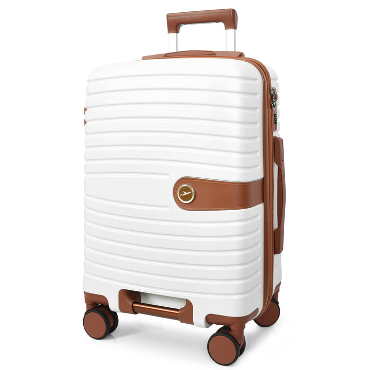 Four Wheel Hard Shell Travel Suitcase Durban White-10