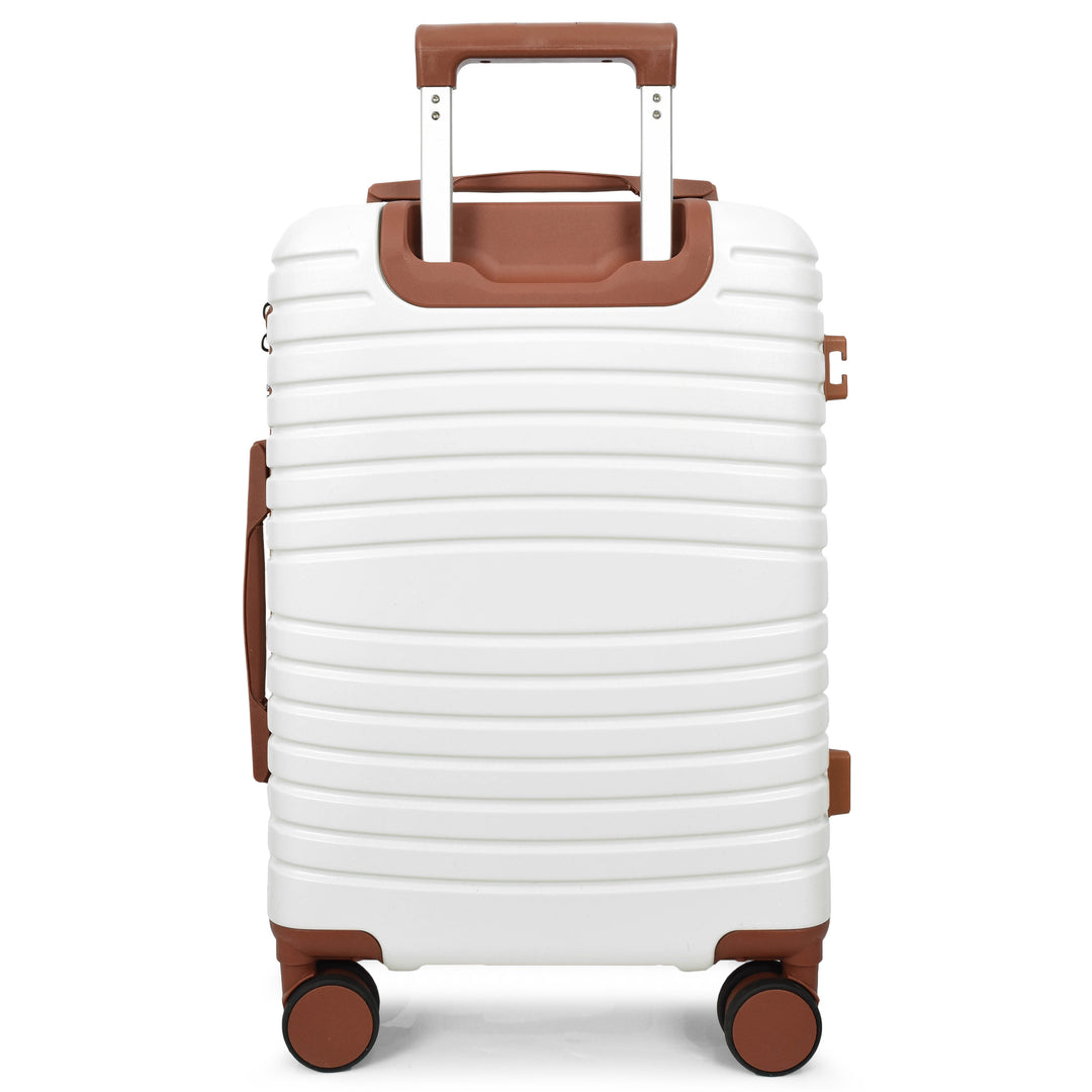 Four Wheel Hard Shell Travel Suitcase Durban White-12