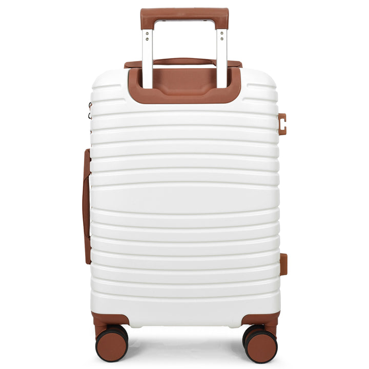 Four Wheel Hard Shell Travel Suitcase Durban White-12