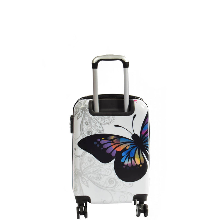 Butterfly Print Hard Shell Four Wheel Expandable Luggage Suitcase