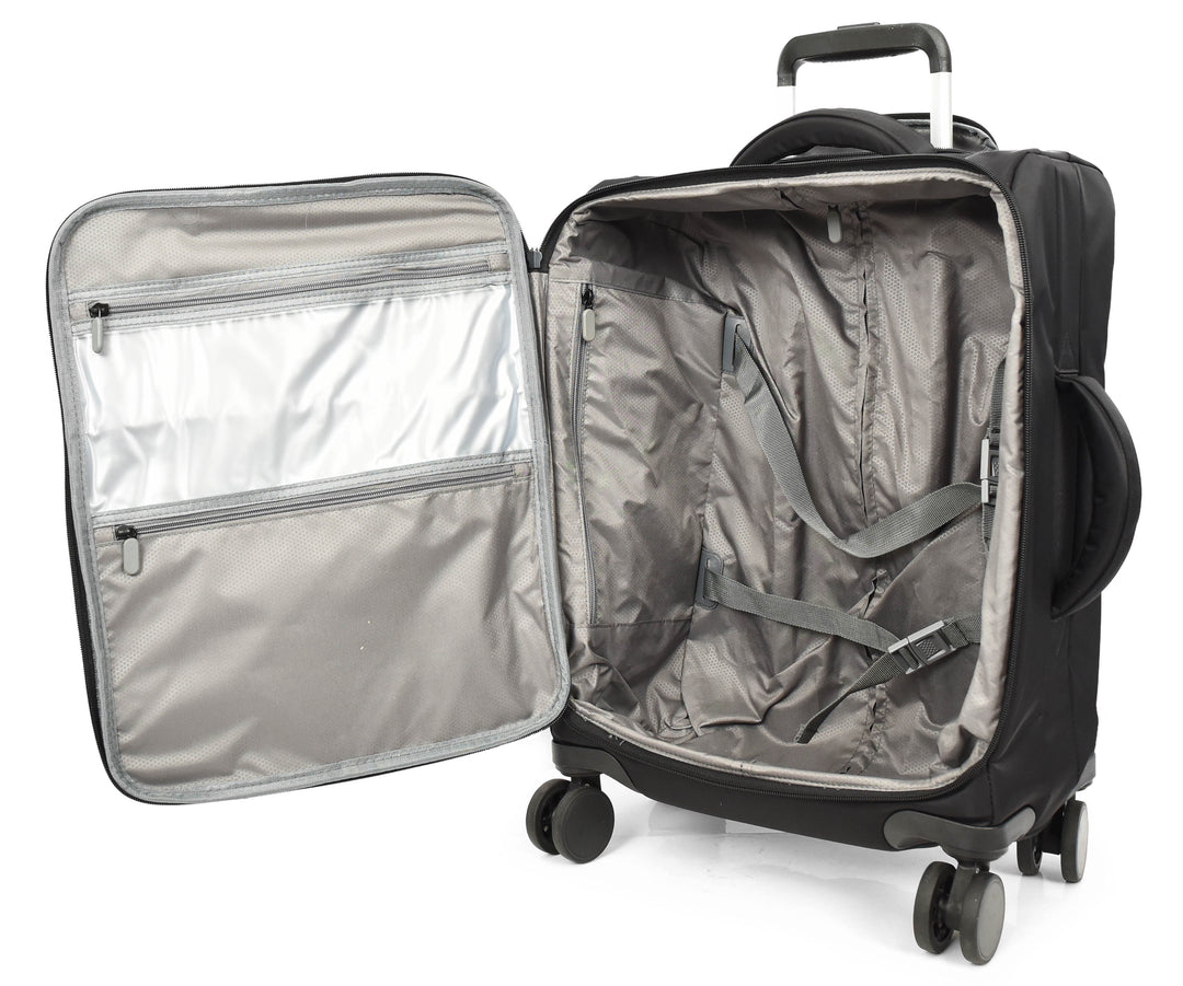 Soft Shell Luggage Suitcase with 8 Spinner Wheels, Lightweight Travel Trolley Bag - HOL-K71