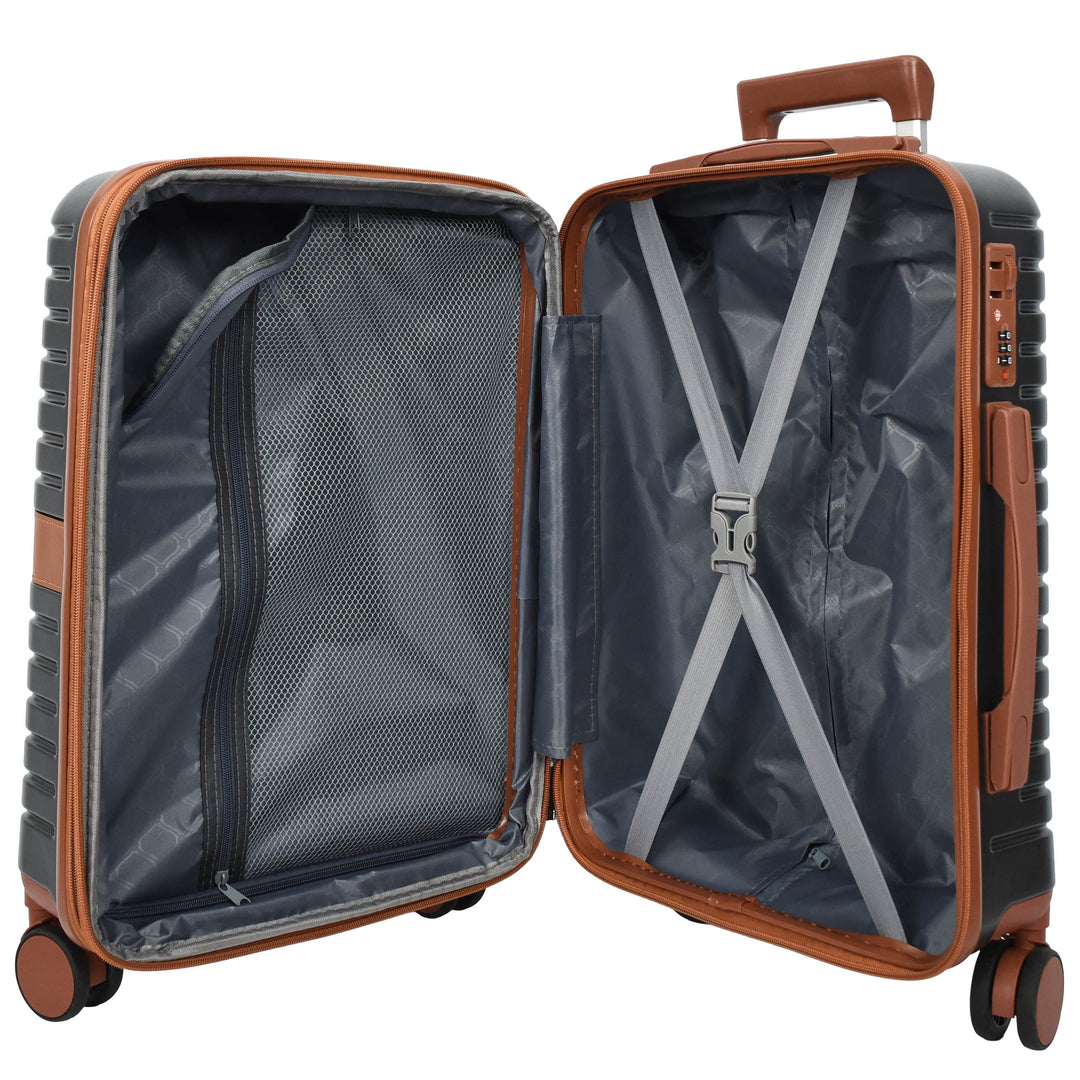 Four Wheel Hard Shell Travel Suitcase Durban Grey-13