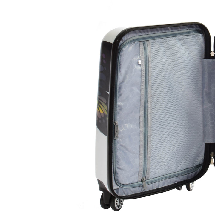 Butterfly Print Hard Shell Four Wheel Expandable Luggage Suitcase