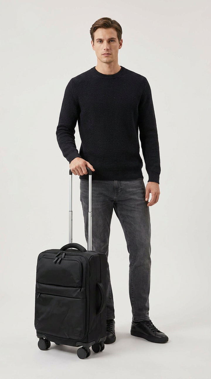Soft Shell Luggage Suitcase with 8 Spinner Wheels, Lightweight Travel Trolley Bag - HOL-K71