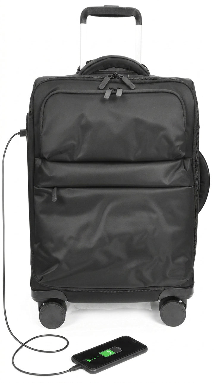 Soft Shell Luggage Suitcase with 8 Spinner Wheels, Lightweight Travel Trolley Bag - HOL-K71