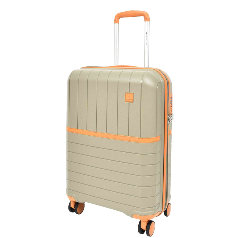 Expandable Wheeled Suitcases Solid Hard Shell PP Luggage Champagne Titania 12