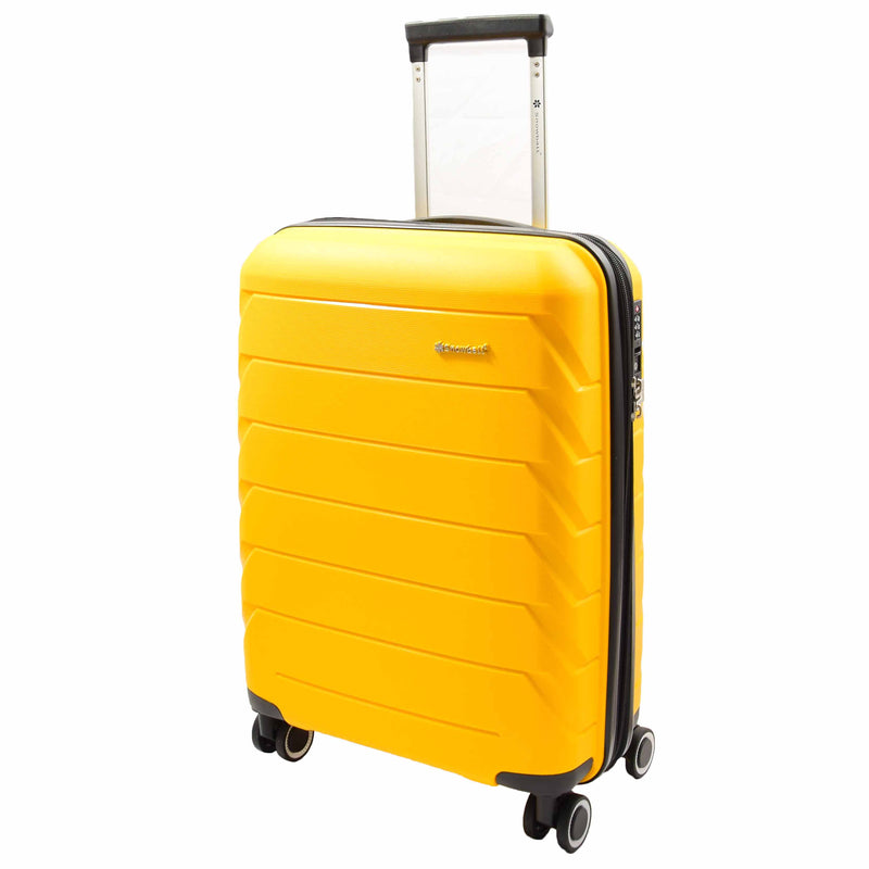 8 Wheeled Spinner Hard Shell Luggage Expandable Hokkaido Yellow 10