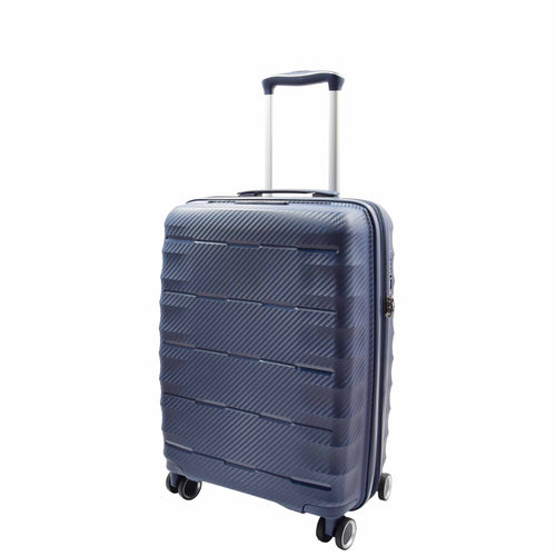 Cabin Size 8 Wheeled Expandable ABS Luggage Pluto Navy 1