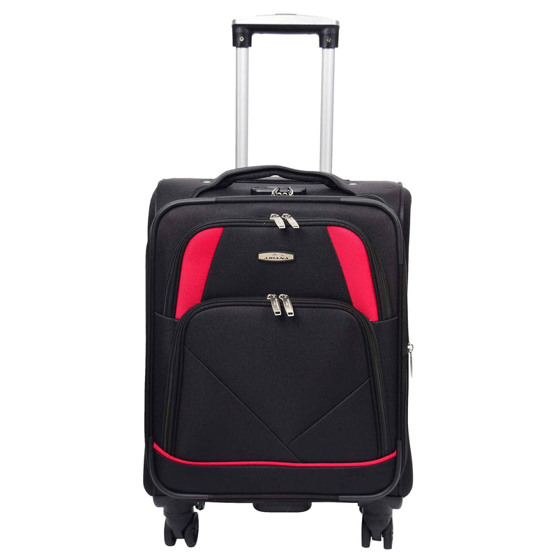 Four Wheel Soft Case Travel Suitcase Luggage Columbia Black 19
