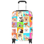 Four Wheels Hard Suitcase Printed Expandable Luggage Dogs and Cats Print 13