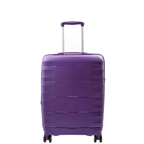 Cabin Size 8 Wheeled Expandable ABS Luggage Pluto Purple 1