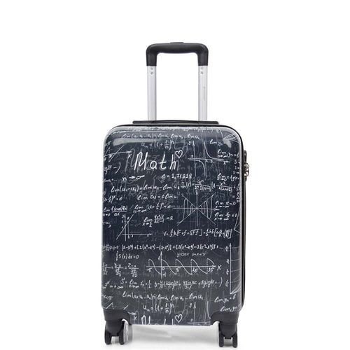 Cabin Size Four Wheel Suitcase Hard Shell Luggage Maths Print