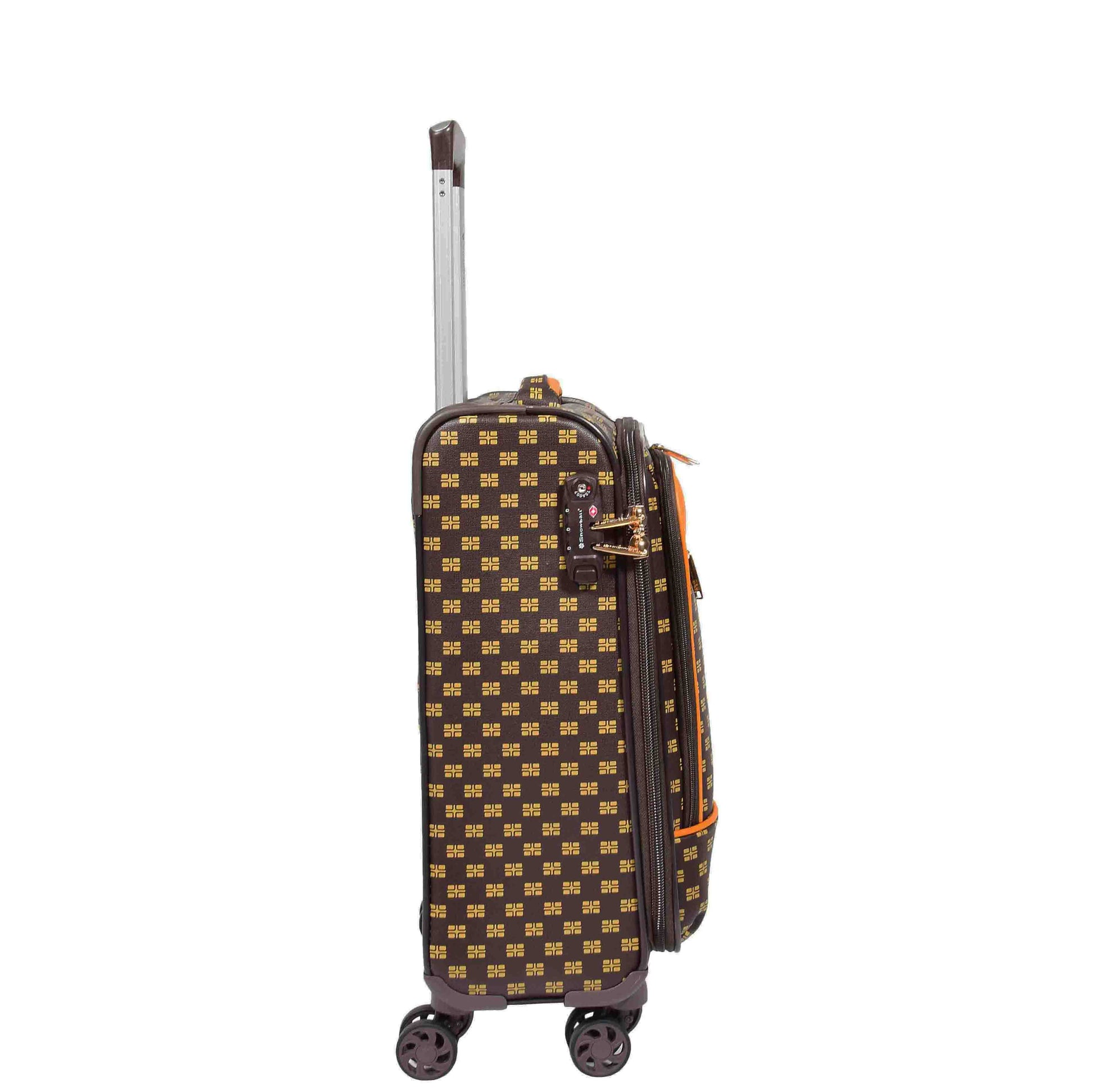 Soft Case 4 Wheeled Expandable PVC Luggage Nagasaki Brown 23