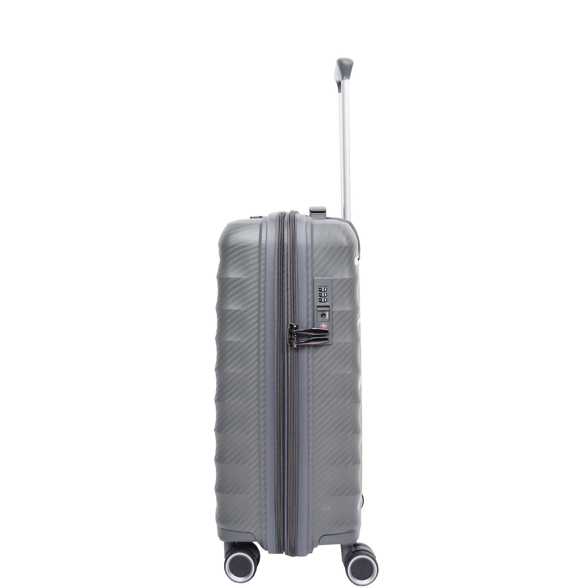 Cabin Size 8 Wheeled Expandable ABS Luggage Pluto Grey 3