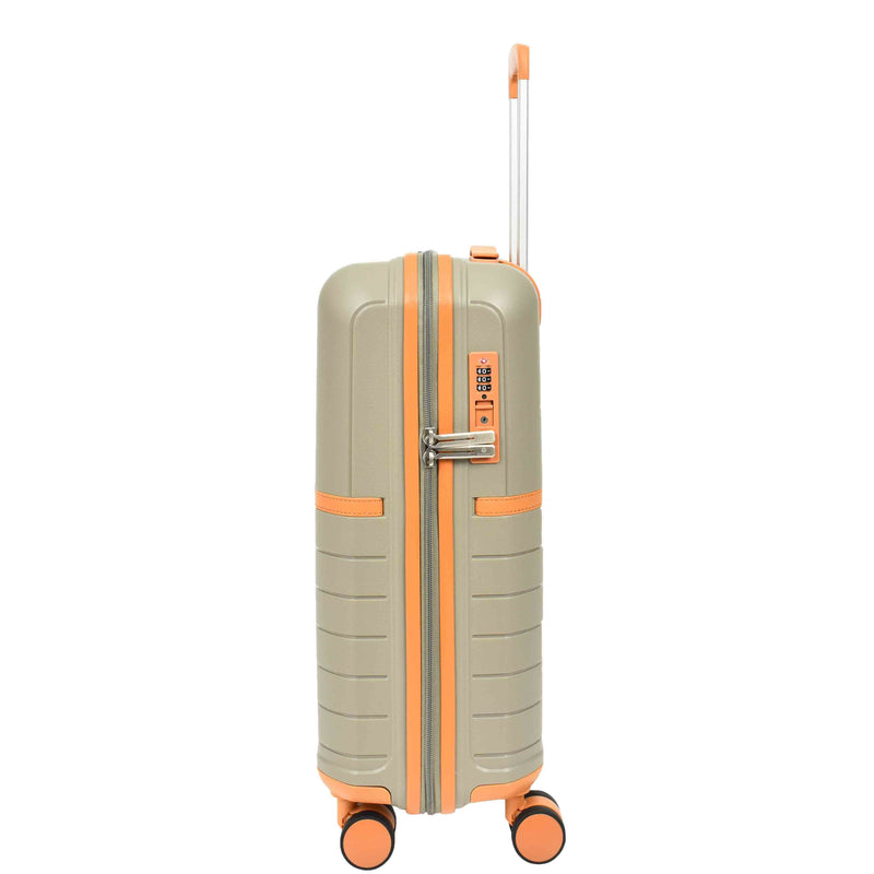 Expandable Wheeled Suitcases Solid Hard Shell PP Luggage Champagne Titania 14