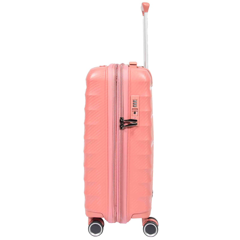 Cabin Size 8 Wheeled Expandable ABS Luggage Pluto Rose Gold 2