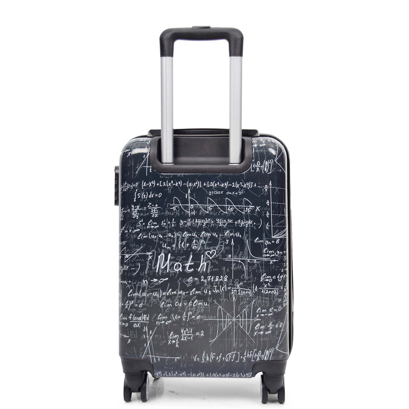 Cabin Size Four Wheel Suitcase Hard Shell Luggage Maths Print 3