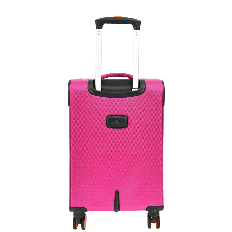 Pink Soft Suitcase 8 Wheel Spinner Expandable Luggage Quito 15