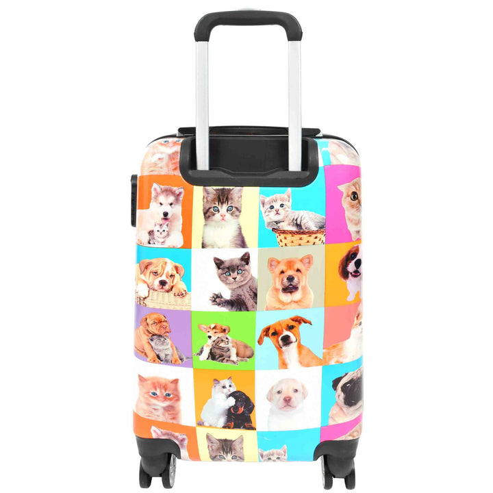 Four Wheels Hard Shell Suitcase Printed Expandable Luggage Dogs and Cats Print
