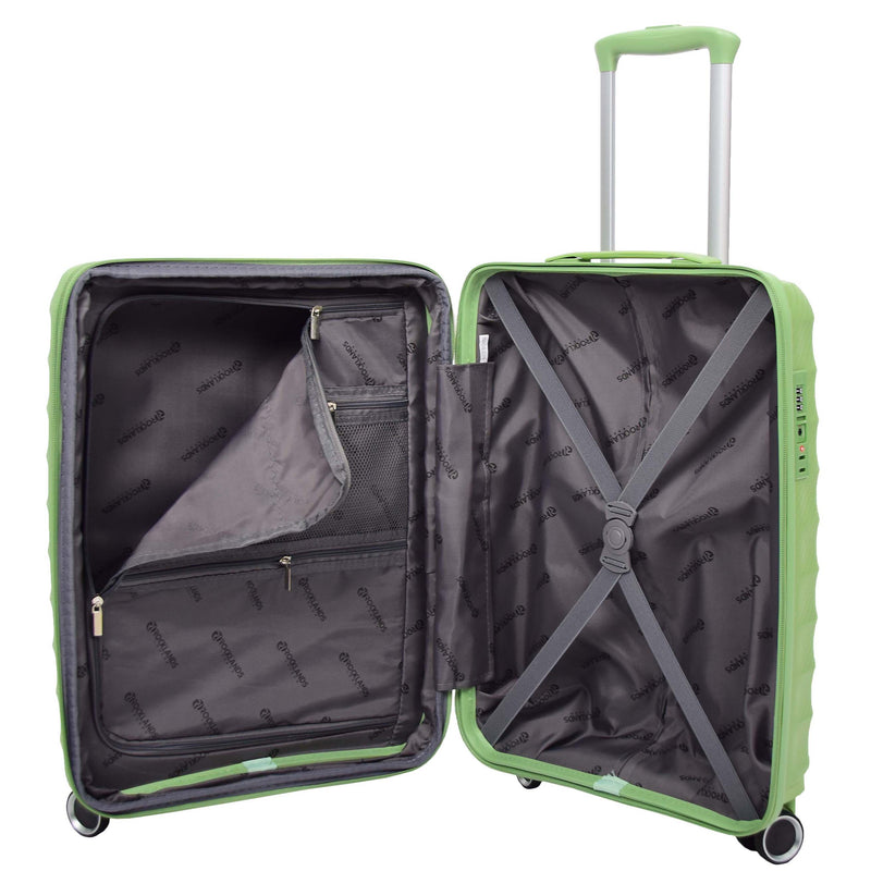 Cabin Size 8 Wheeled Expandable ABS Luggage Pluto Lime Green 5