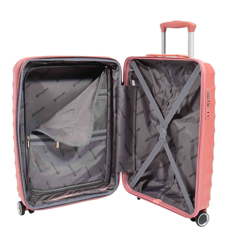 Cabin Size 8 Wheeled Expandable ABS Luggage Pluto Rose Gold 4