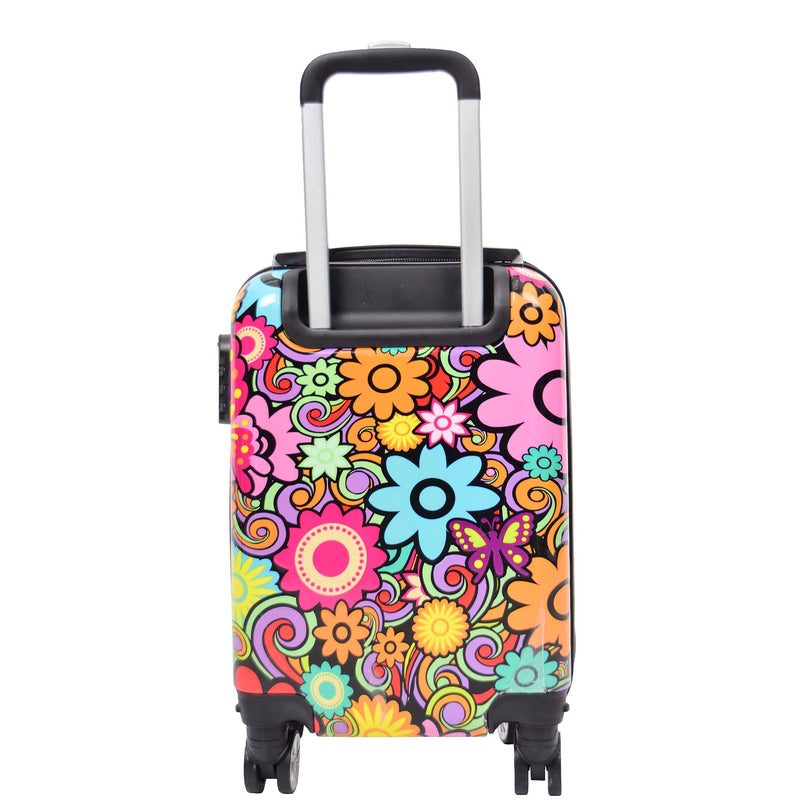 Four Wheel Suitcase Hard Shell Expandable Luggage Flower Print 18