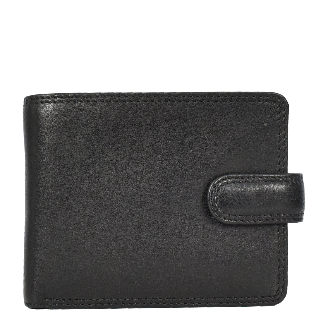 Genuine Leather Bifold Wallet for Men, RFID Protected, Gift Box Included HOL13 Black