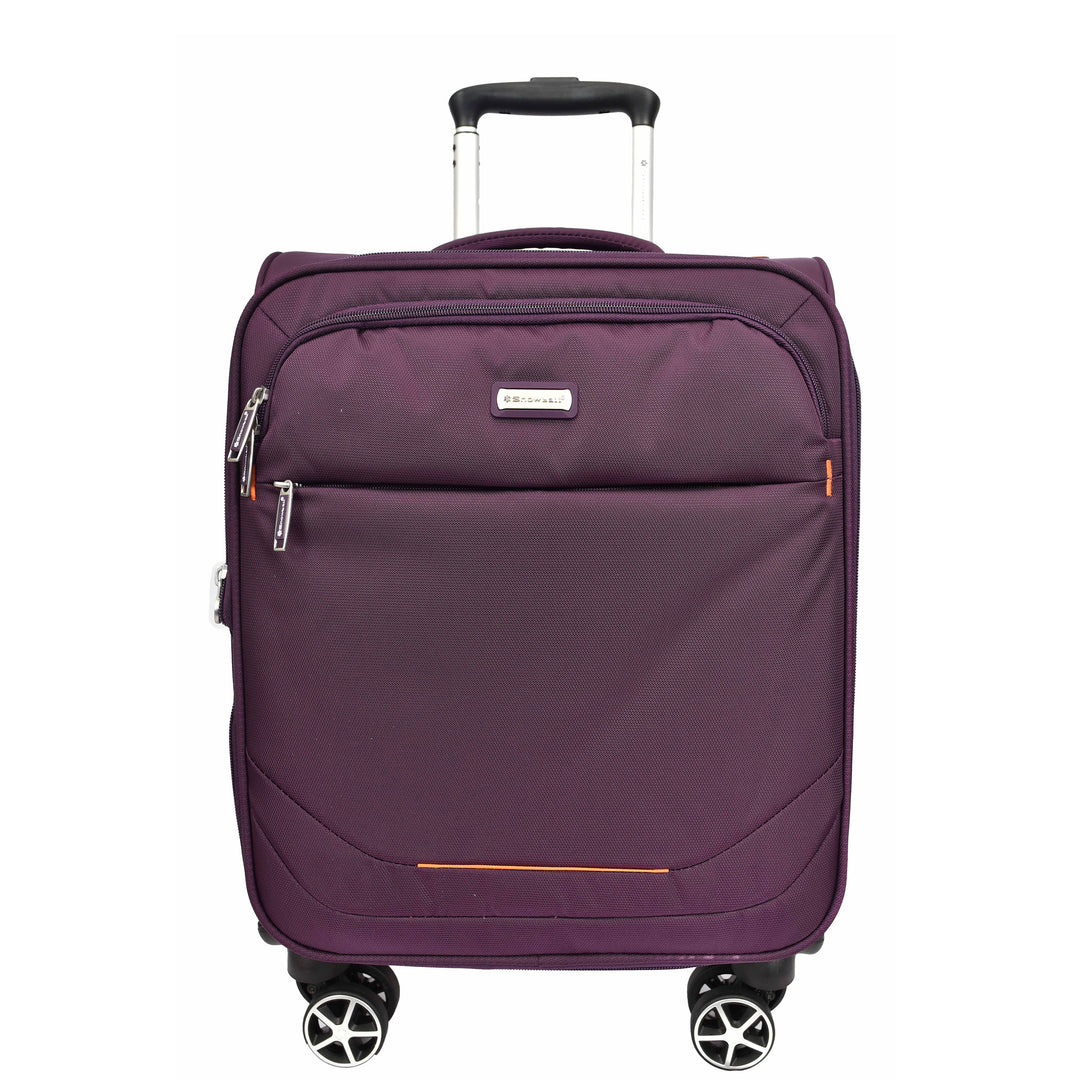 Cabin Size Soft Carry-On Suitcase with Four Wheels Hand Luggage, 50cm / 20 Inch Air Ease Purple