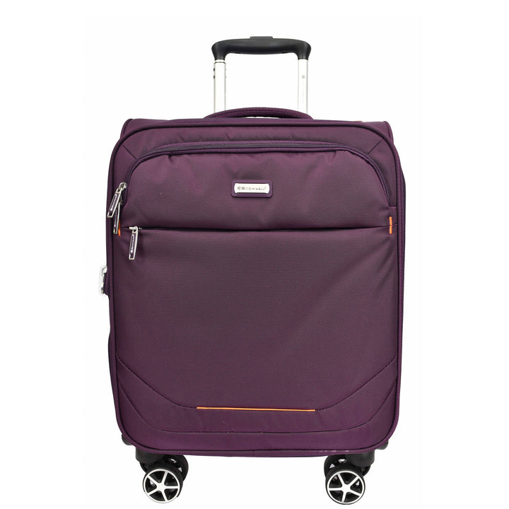 Cabin Size Soft Carry-On Suitcase with Four Wheels Hand Luggage, 50cm / 20 Inch Air Ease Purple