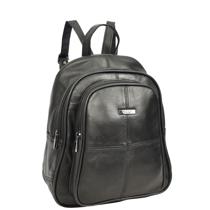 Women's Soft Leather Backpack Multiple Pockets Casual Daypack Petal
