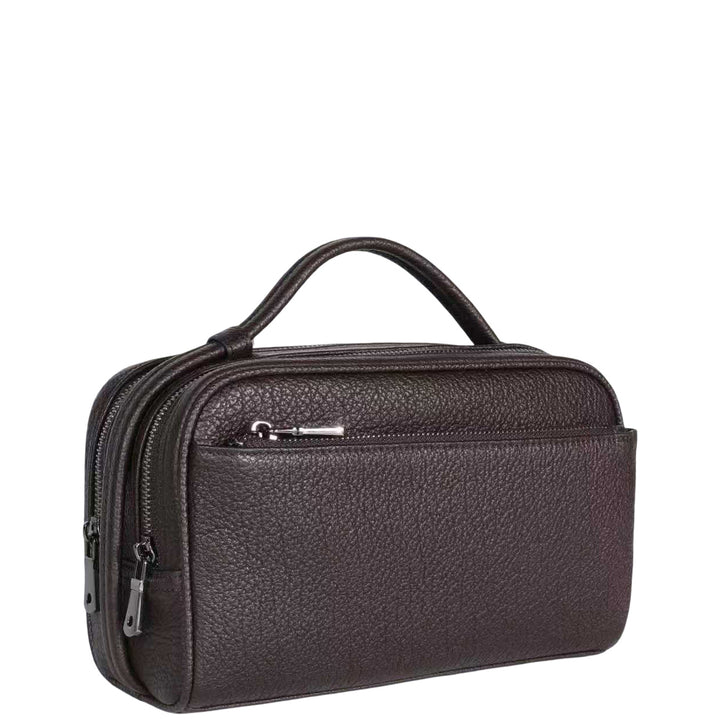 Real Leather Toiletry Wash Bag Alexander Brown